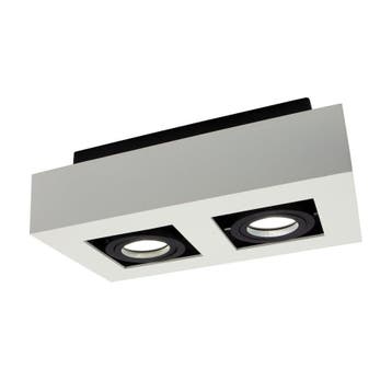 Spectrum - Moderne plafondspot GU10 tweevoudig wit, Huis en Inrichting, Lampen | Plafondlampen, Verzenden, Nieuw, Overige fittingen