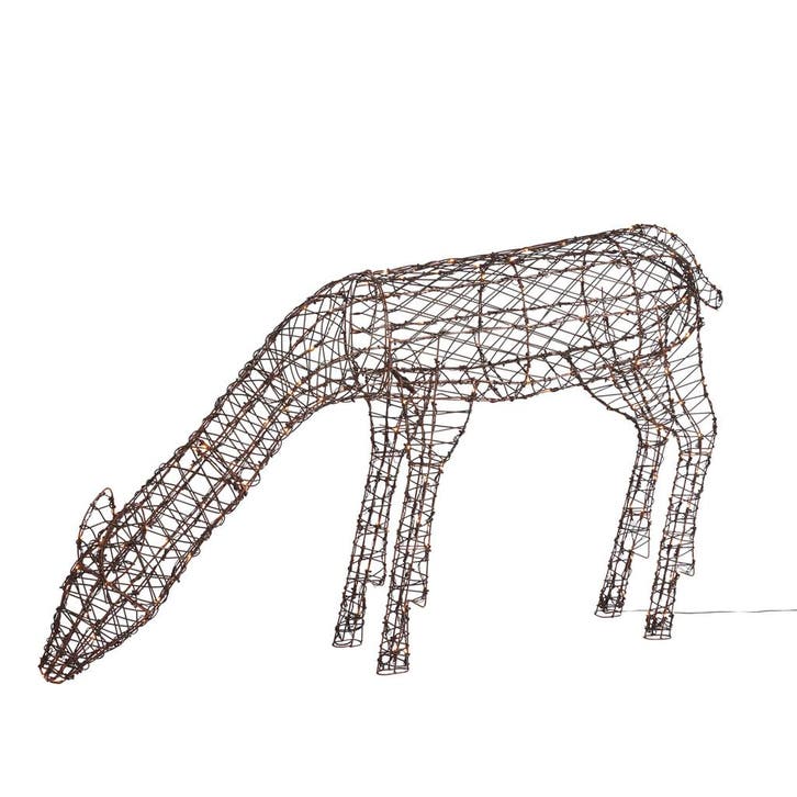 Vloerlamp bruin rotan rendier incl. LED IP44 - Flossie, Diversen, Kerst, Nieuw, Verzenden