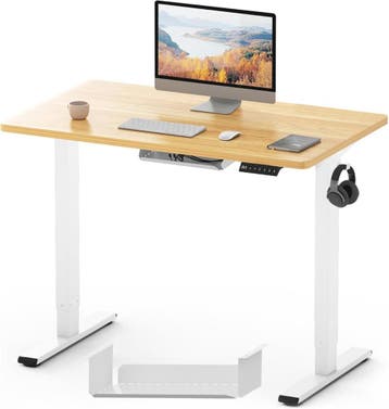 Zit sta bureau - Elektrisch - Verstelbaar - 100x60 cm - Wit/, Verzenden, Zo goed als nieuw