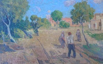 Giuseppe Leoni (1876-1927) - Contadini, Antiek en Kunst
