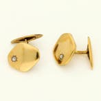 Manchetknopen - 18 karaat Geel goud Diamant (Natuurlijk)