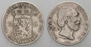 1/2 Gulden 1862 Nederland-koenigreich Willem Iii, 1849-1890, Verzenden