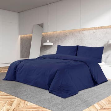 vidaXL Dekbedovertrekset 260x220 cm microvezel marineblauw, Verzenden, Nieuw, Blauw