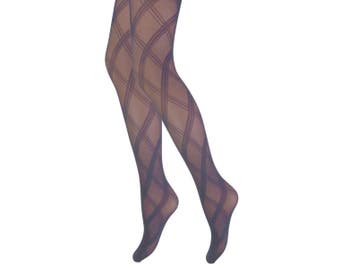 Panty - Ruit Motief - 15 Den - Mokka, Kleding | Dames, Verzenden, Nieuw