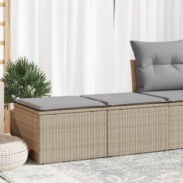 vidaXL 2-delige Loungeset met kussens poly rattan acacia, Verzenden, Nieuw, Loungeset
