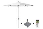Platinum Riva stokparasol 2,5 m. rond - White met voet en, Tuin en Terras, Tuinsets en Loungesets, Verzenden, Nieuw, Overige materialen
