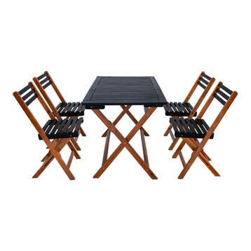 Tuinset Altamura 5-delig tuintafel met 4 tuinstoelen houtkle, Tuin en Terras, Verzenden, Nieuw