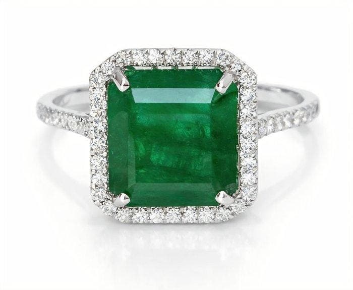 Zonder minimumprijs - Ring - 14 karaat Witgoud - 3.43ct. tw., Sieraden, Tassen en Uiterlijk, Ringen