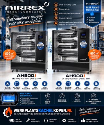 Airrex AH200i, AH300i, AH500i, AH800i en AH900i Infrarood, Ophalen, Nieuw, Vrijstaand