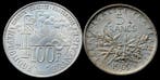 Frankrijk. Lote de 2 Moedas - 100 Francos 1985 Émile Zola