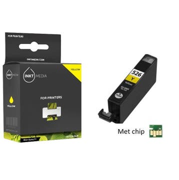 Geschikt Canon CLI-526Y inktcartridge Geel MET CHIP, Nieuw, Cartridge, Inktmedia