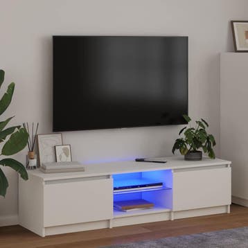 vidaXL Tv-meubel met LED-verlichting 140x40x36 cm wit, 100 tot 150 cm, Verzenden, Nieuw, Minder dan 100 cm