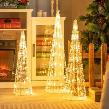 2dekans | Coast Verlichte Kerstkegelbomen Set van 3 –, Ophalen of Verzenden, Zo goed als nieuw