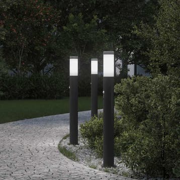 vidaXL Bolderverlichting met sensor 3 stuks 80 cm RVS IP44, Verzenden, Nieuw