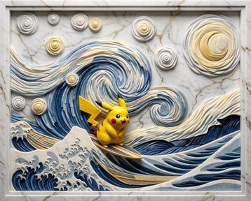 Makayhos - [Canvas] Pikachu Starry Wave – The Great Kintsugi, Nieuw
