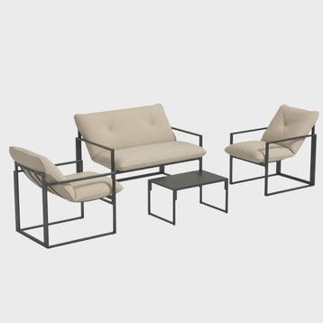 Outsunny Loungeset 4-delig Tuinset met Sofa, 2 Stoelen en Sa, Huis en Inrichting, Banken | Bankstellen, Verzenden, Nieuw