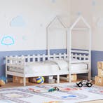 vidaXL Slaapbank met bedhuis 80x200 cm massief grenenhout, Eenpersoons, Verzenden, Wit, Nieuw
