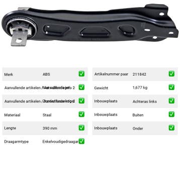 Draagarm Mercedes-Benz B-Klasse B 180 (W246, W242) Van 2011-, Verzenden, Nieuw, Mercedes-Benz