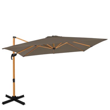 Zweefparasol Pisogne 300x300cm – Premium parasol - houtlook, Tuin en Terras, Parasols, Verzenden, Nieuw