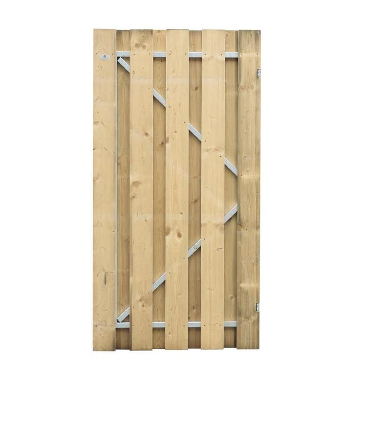 Poortdeur Jumbo Vuren Geschaafd op Stalen Frame 100 x 180 cm, Tuin en Terras, Schuttingen