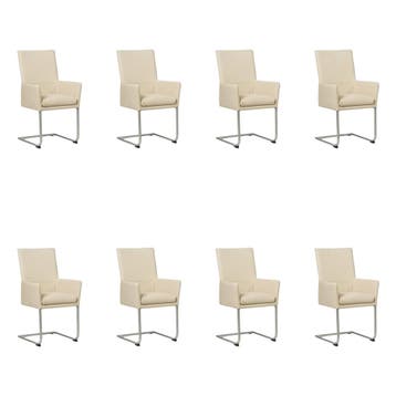 Set van 8 Leren eetkamerstoelen Rumor - Toledo Betulla, Huis en Inrichting, Stoelen, Ophalen of Verzenden, Nieuw, Leer