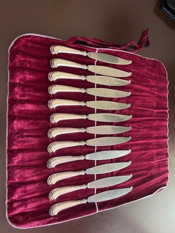 Eetservies voor 12 - Pistoolheft - zilver en ijzer