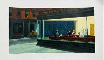 Edward Hopper - (after), Nighthawks, 1942, Copyright The Art, Antiek en Kunst