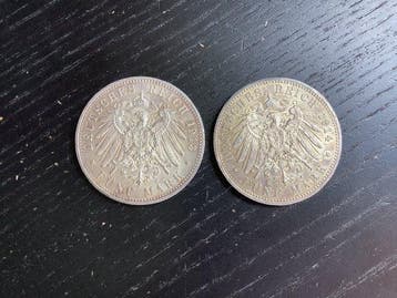 Duitsland, keizerrijk Wilhelm II. 5 Mark 1913-1914 (Zonder