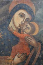 Italiaanse school (XIX) - Madonna con Bambino, Antiek en Kunst