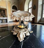 Art Nouveau - Taartstandaard - Metaal, Porselein, Goud