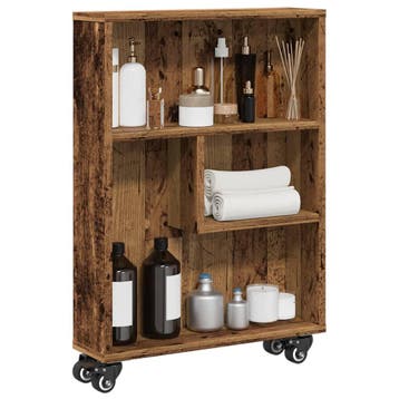 vidaXL Opbergtrolley smal 48x13x68 cm bewerkt hout oud, Huis en Inrichting, Verzenden, Nieuw, Overige houtsoorten, Minder dan 100 cm