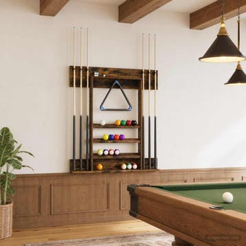 vidaXL Biljartkeu standaard Bewerkt hout 93 x 12 x 103 cm, Sport en Fitness, Biljarten en Poolen, Verzenden, Nieuw