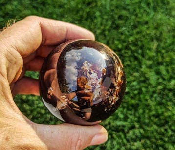 Amber - Barnsteen - HQ Blue Sphere Freeform - 7 cm - 7 cm