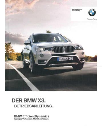 2015 BMW X3 INSTRUCTIEBOEKJE DUITS