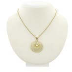 Gouden bloem hanger met parel (Hanger of bedel), Ophalen of Verzenden, Gebruikt, Goud, Overige merken