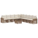 vidaXL Tuinbankenset 10 pcs Beige en Crème Wit poly rattan, Tuin en Terras, Verzenden, Nieuw, Meer dan 8 zitplaatsen