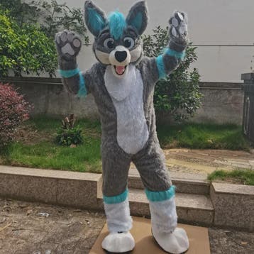Luxe Grijze Wolf Husky Fursuit Mascotte Kostuum voor Volwass, Verzenden, Nieuw
