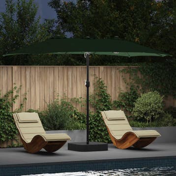 vidaXL Tuinparasol Groen 385 x 209 x 244 cm Polyester, Verzenden, Nieuw, 2 tot 3 meter