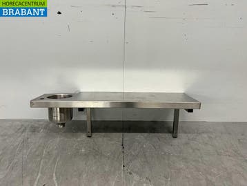 RVS Wandschap schap 98 x 31,5 cm met klein wasbakje Horeca, Ophalen of Verzenden, Gebruikt