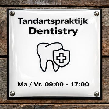 Bedrijsfbord tandartspraktijk, Verzenden, Nieuw