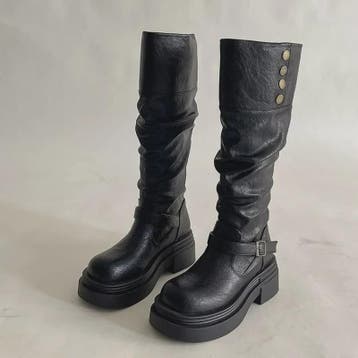 Stoere Punk Hoge Laarzen met Plateauzool en Gesp - Dames, Verzenden, Nieuw