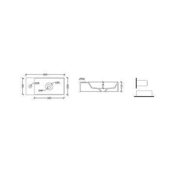 Fontein Salenzi Spy 45x20 cm Mat Wit (inclusief bijpassende, Ophalen of Verzenden, Nieuw