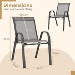 LIVSK Terrasstoelenset - Ergonomische Tuinstoelen met Armleu, Verzenden, Nieuw