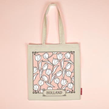 Tas katoen tulpen Holland - wit, Ophalen of Verzenden, Nieuw