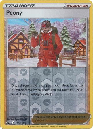 Peony 150/198 reverse holo Chilling Reign, Hobby en Vrije tijd, Verzamelkaartspellen | Pokémon, Losse kaart, Nieuw, Foil, Ophalen of Verzenden