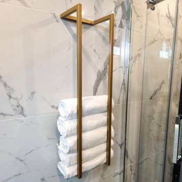 BWS Handdoekenrek Industrieel | 95x25x20cm | Goud, Ophalen of Verzenden, Nieuw, Bad