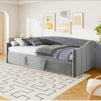 2-in-1 Sofa Bed met Uittrekbaar Bed en Velvet Stoffering 90x, Verzenden, Nieuw