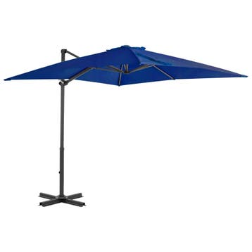 vidaXL Zweefparasol met aluminium paal 250x250 cm azuurblauw, Verzenden, Nieuw, 2 tot 3 meter, Zweefparasol