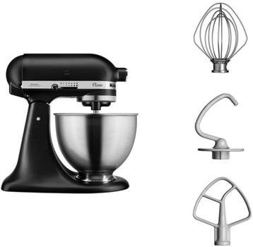 KitchenAid 5K45SSEBM Classic Keukenmachine - Mat Zwart, Witgoed en Apparatuur, Keukenmixers, Ophalen of Verzenden, Nieuw