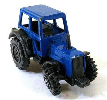 Vintage blauwe diecast tractor, China, Verzenden, Gebruikt